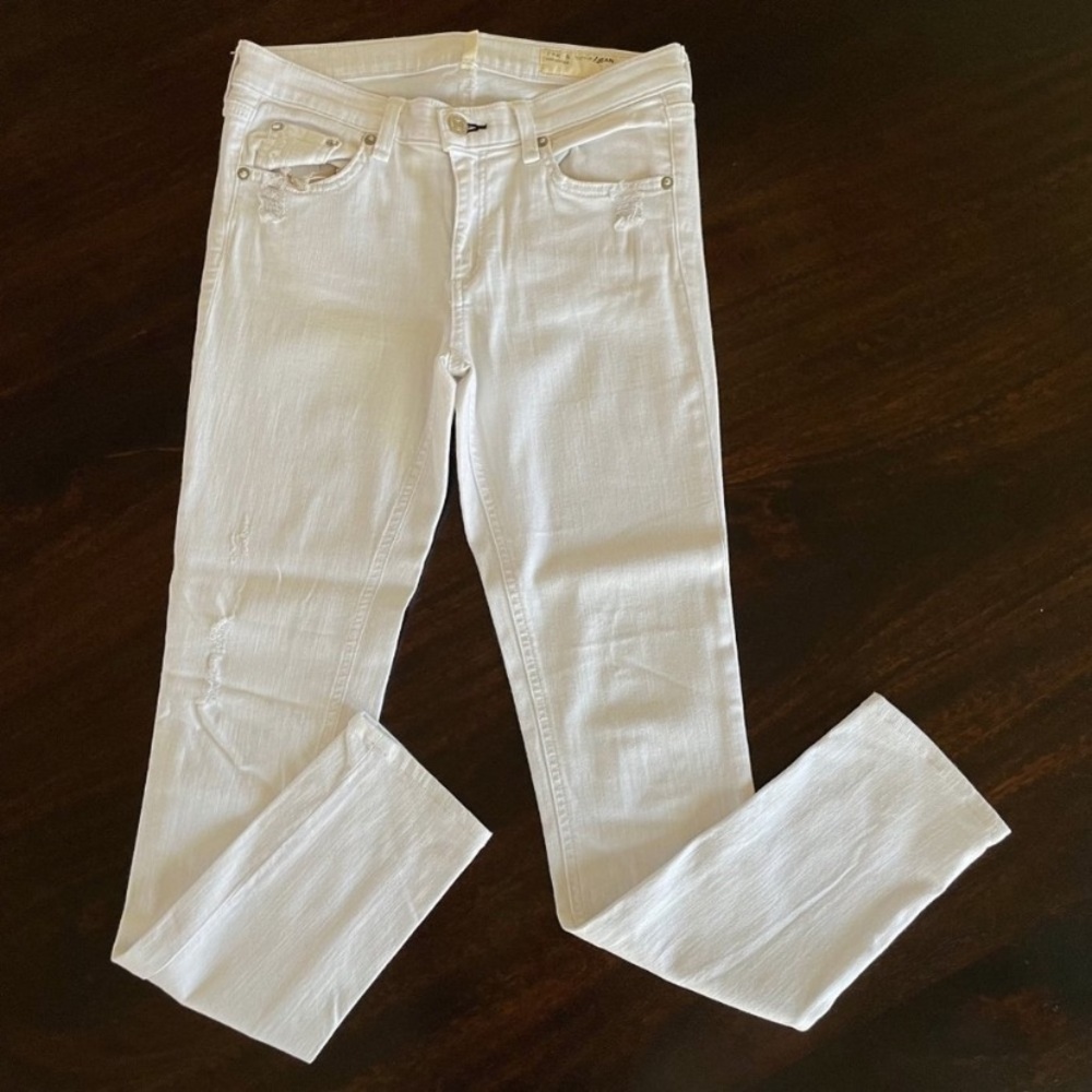 Rag & Bone Skinny Jean in Destroyed White Size 27